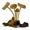 Wood Mushroom Sculpture Natural Tabletop Figurine Root Base Decor